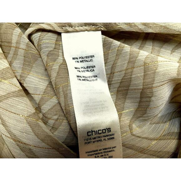 Chico's Semi Sheer Effortless Danise Shirt Blouse Top Brushstroke Animal Print 3 - Picture 6 of 6